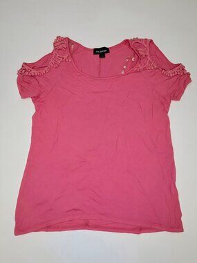 Pink Cold Shoulder Cutout Crochet Lace Coquette Y2K Style Boho Joe Boxer Top
